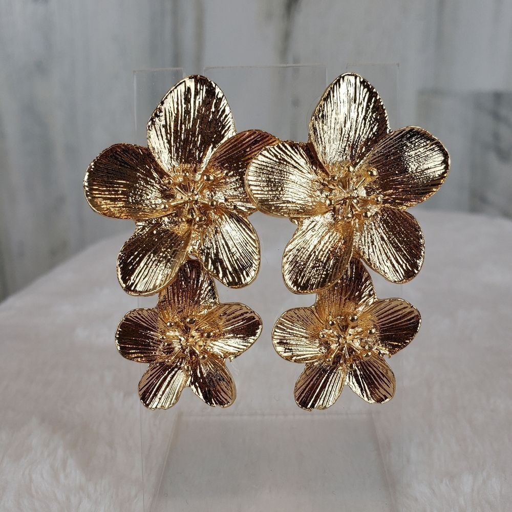 Etched Flower Earrings